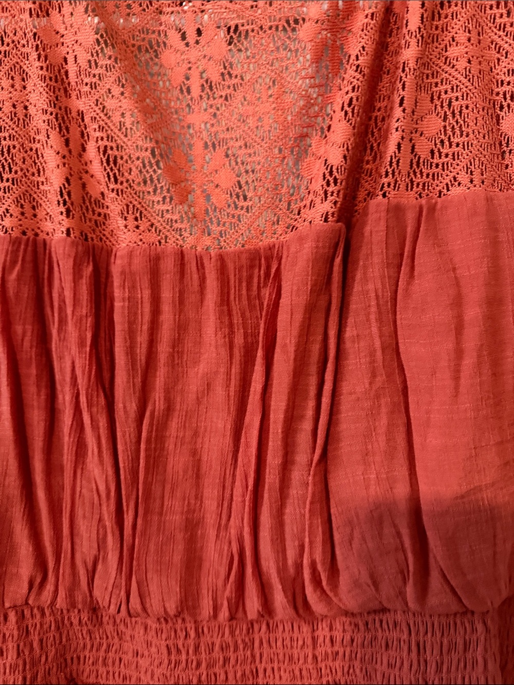 Luxology Burnt Orange Lace-Shoulder Tiered Maxi Dress - Picture 4 of 4